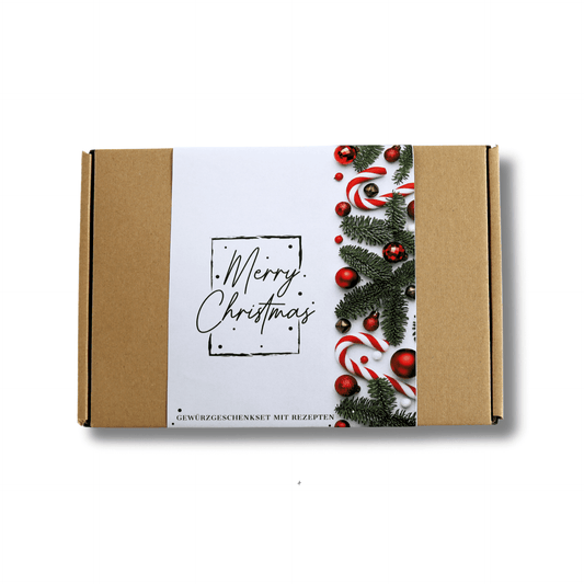 Kleine Weihnachts-Gewürzbox mit Golden Spoon